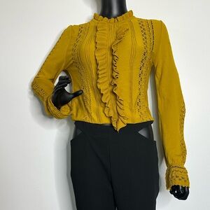 Zara Mustard Blouse Size M